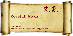 Kovalik Robin névjegykártya